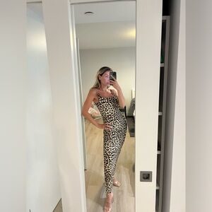 ANIMALIER - leopard maxi dress size M -elastic - BLOG FAVE - New